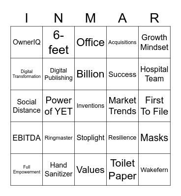 TOWN HALL BINGO Card