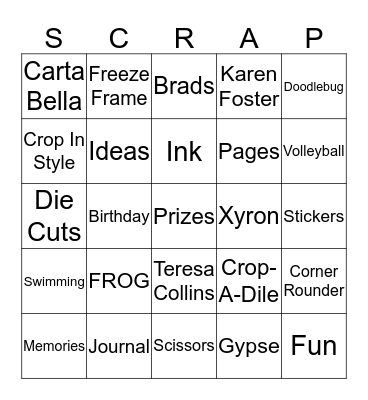 F.R.O.G Retreat Bingo Card