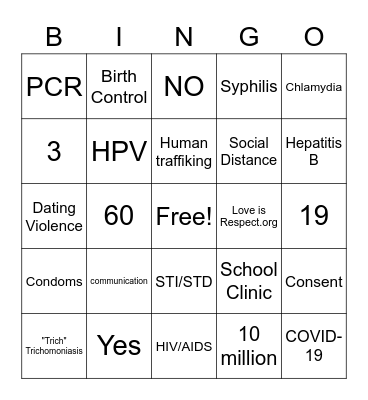 Valentines Day Bingo Card