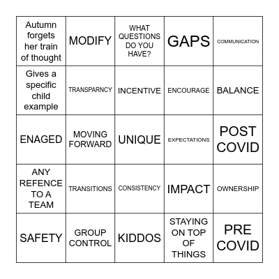 BUZZWORD BINGO Card