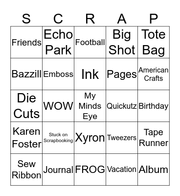 F.R.O.G Retreat Bingo Card