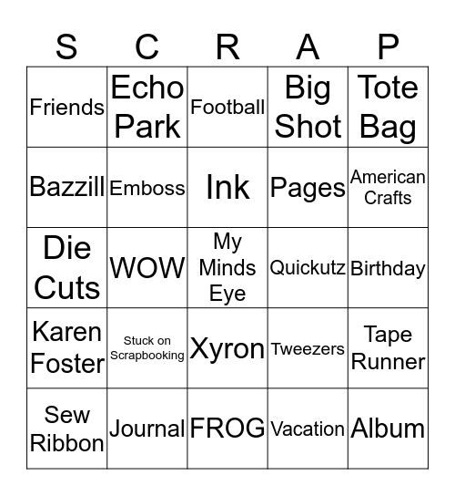 F.R.O.G Retreat Bingo Card
