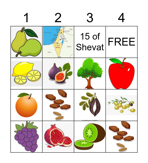 TU BISHVAT BINGO Card