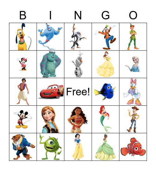 Disney Bingo Card