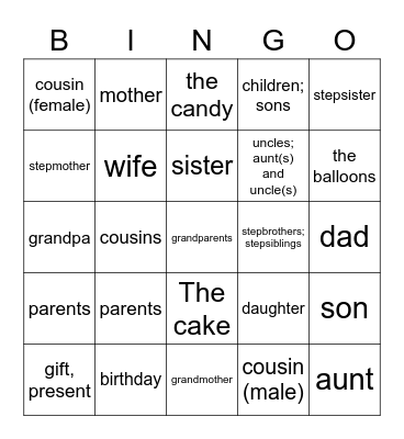 5A Bingo Card