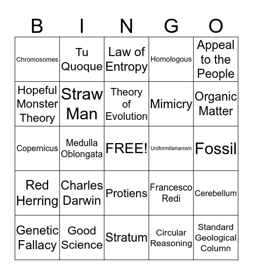 Rhetoric Bingo! Bingo Card