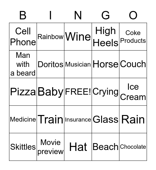 Superbowl 2015 Bingo Card