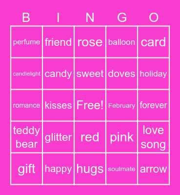 Happy Valentine's Day Bingo Card