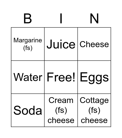 7.3 Bingo Card