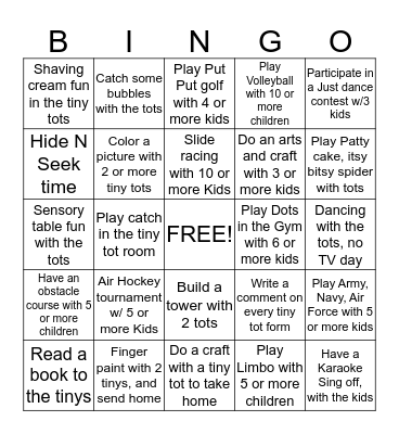 Creating Memories KQ Style Bingo Card