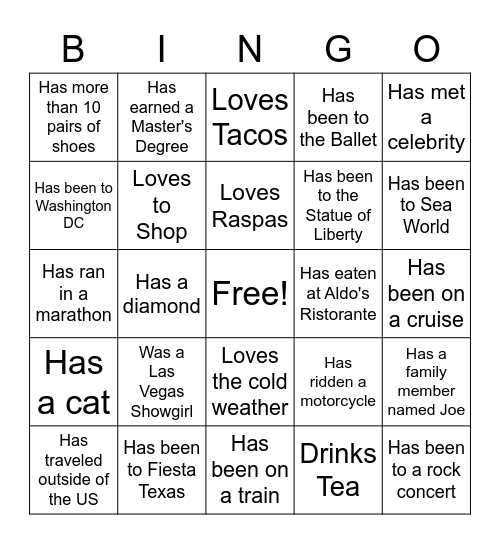 Happiness! Bingo Card