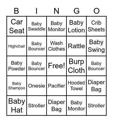 BABY SHOWER BINGO Card