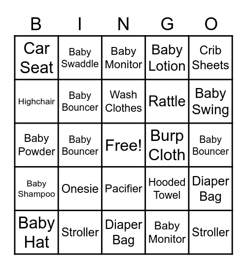 BABY SHOWER BINGO Card