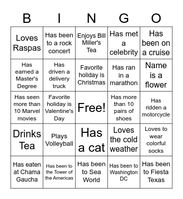 Happiness! Bingo Card