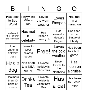 Happiness! Bingo Card