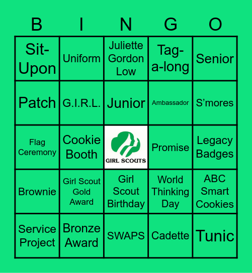 Girl Scout Bingo! SU664 Bingo Card