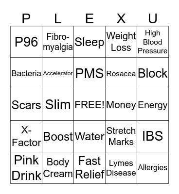 Plexus Bingo Card