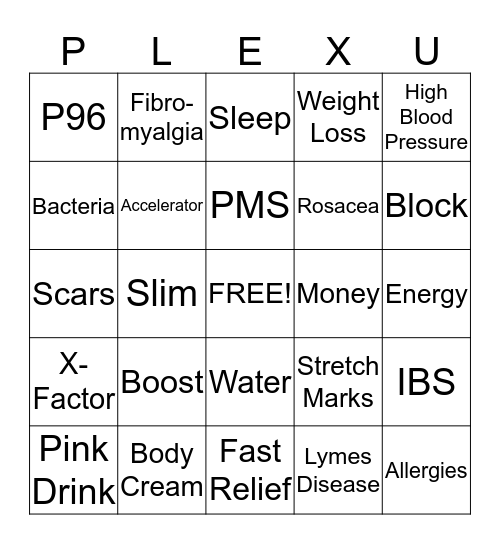 Plexus Bingo Card