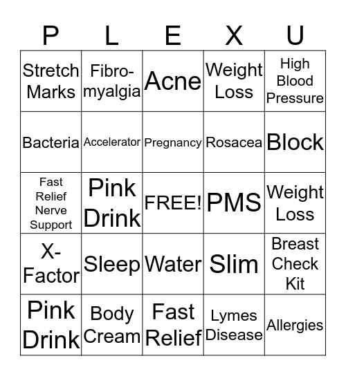 Plexus Bingo Card