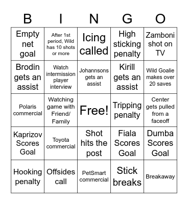 Wild Bingo Card