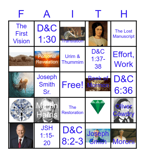 Doctrine & Covenants FAITH BINGO Card