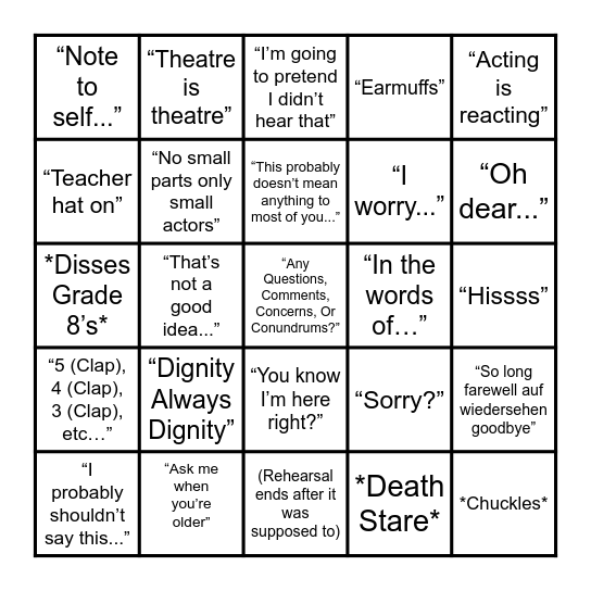 McGuinness Bingo Card