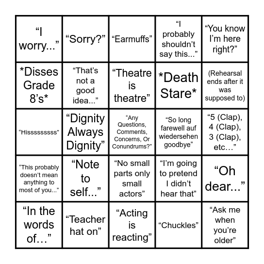 McGuinness Bingo Card