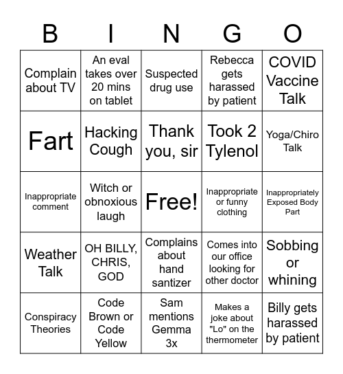 BINGO GAME Bingo Card