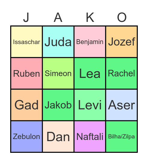 JakoBingo gezinssoep Bingo Card