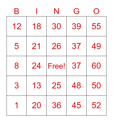 Happy Valentine's Day Bingo Card