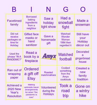AMYX WINTER BINGO Card