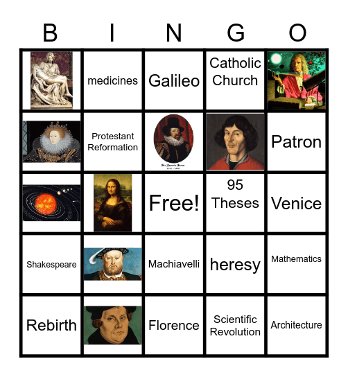 The Renaissance! Bingo Card