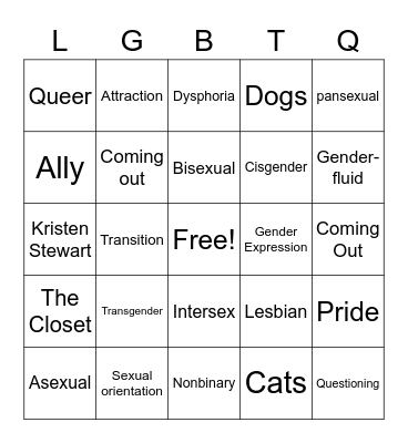 GSA Bingo Card