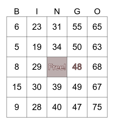 CEDARCROFT TV. BINGO Card