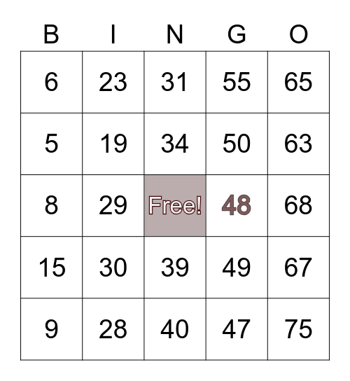 CEDARCROFT TV. BINGO Card