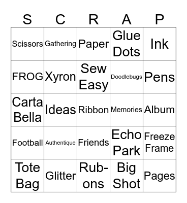 F.R.O.G Retreat Bingo Card