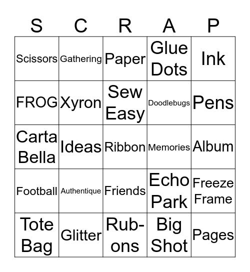 F.R.O.G Retreat Bingo Card