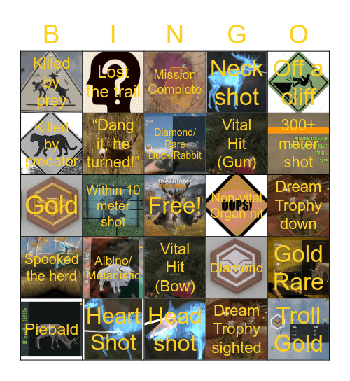 TheHunter: Call of the Wild BINGO by @Spike_Rutland Bingo Card