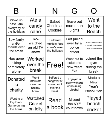 HOLIDAY BINGO Card