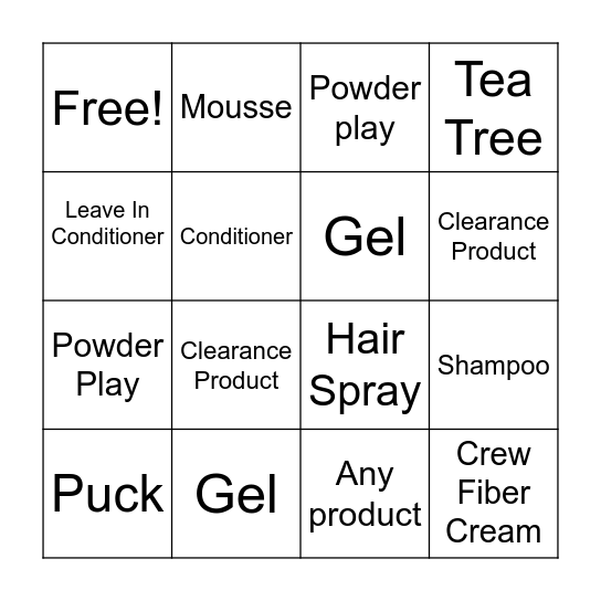 February Product Bingo Card