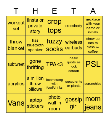 Basic Bi*ch Bingo (BBB) Bingo Card