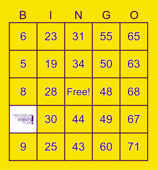 MNSU Winter Bingo Card