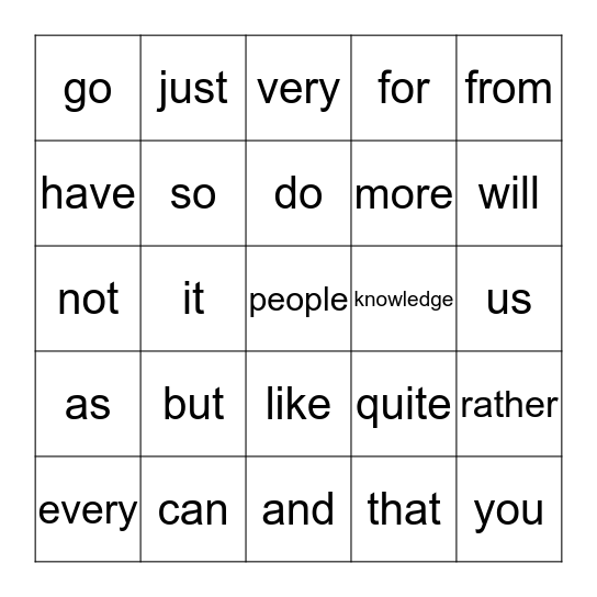 braille contraction bingo Card