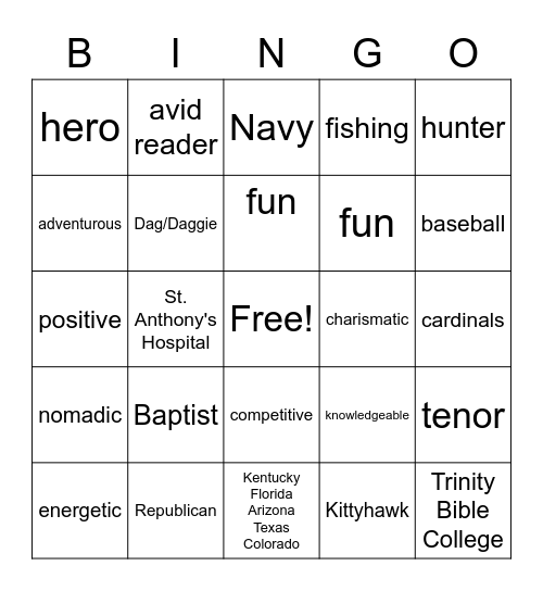 Norman Leon Lay Bingo Card