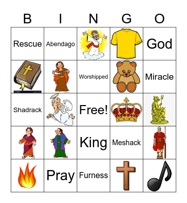 Shadrack, Meshack, and Abendago Bingo Card