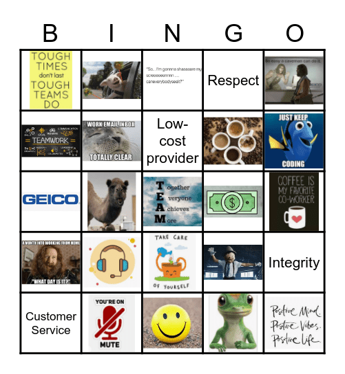 Team Meeting 1 Bingo Card