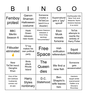 2021 Bingo Card