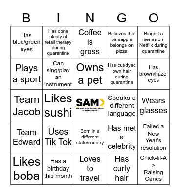 Ice Breaker Bingo! Bingo Card