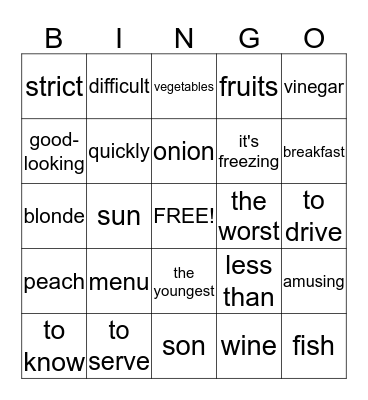 Bingo Card