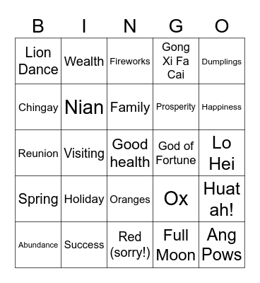 Happy NIU Year! Bingo Card